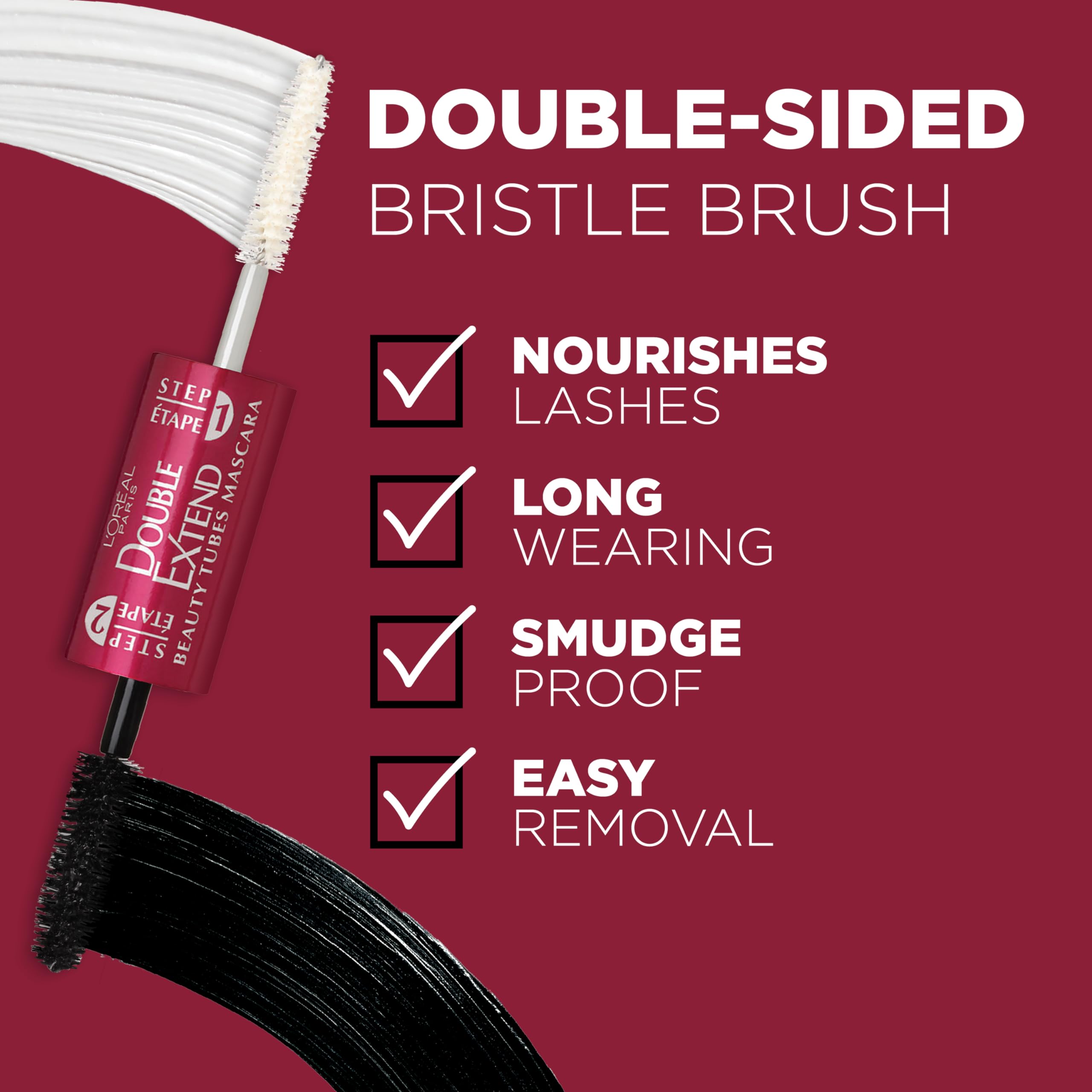 L'Oreal Paris Makeup Double Extend Tubing Mascara, Lengthening 2